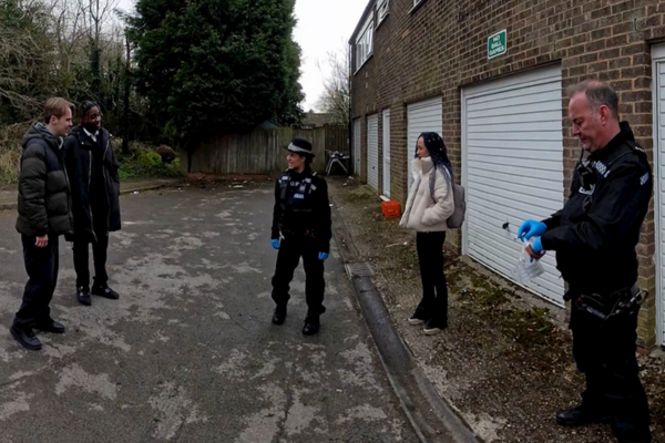 Still from the 2D film Stop and Search 2D